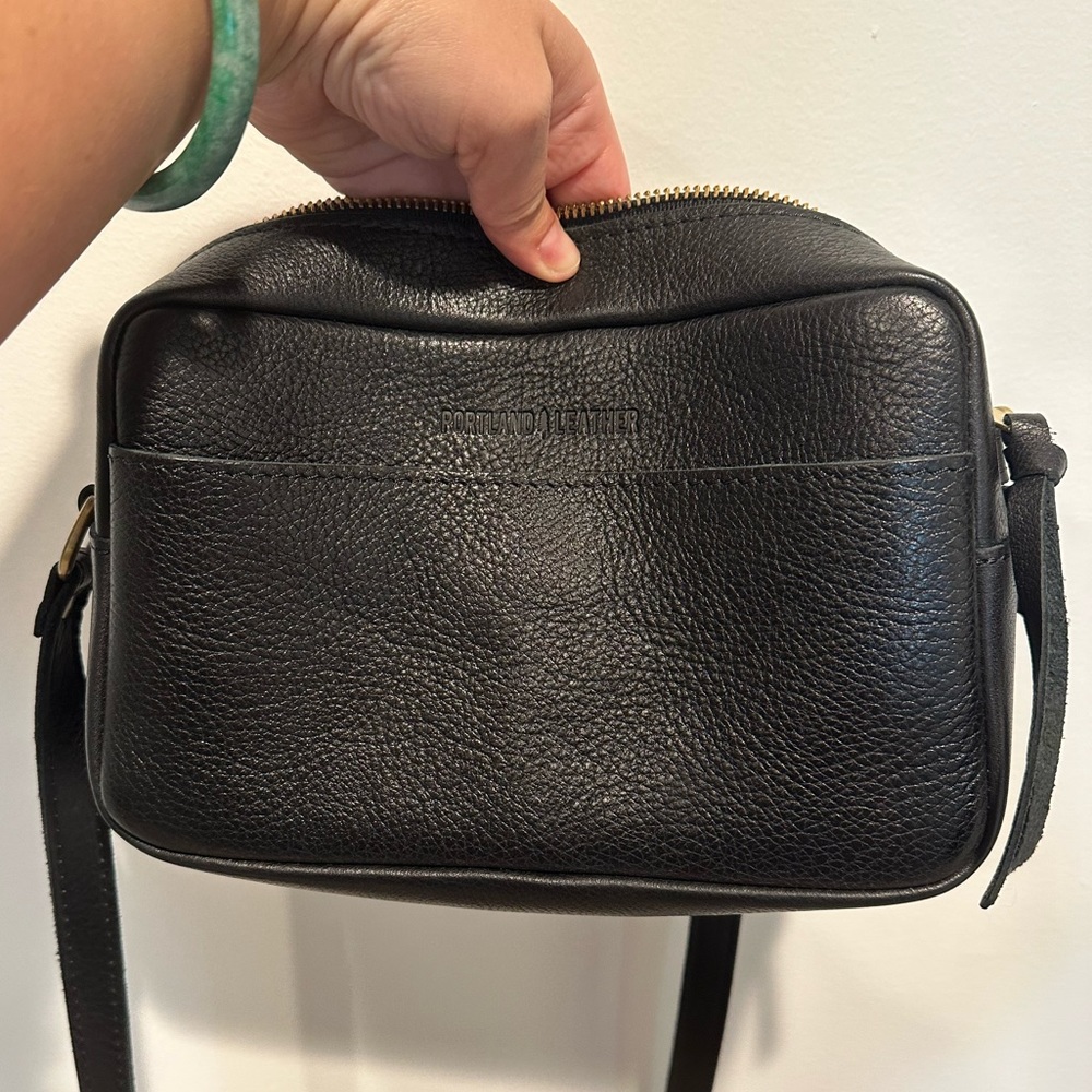 Portland Leather crossbody purse / known as “the toaster bag”